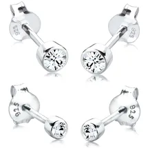 Elli Ohrringe Damen Ohrstecker 2er Set Basic mit Kristall in 925 Sterling Silber