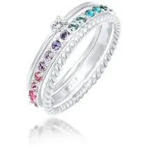Elli Ring 925 Sterling Silber Ring Set in Silber | Gr.: 58
