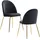 FineBuy Esszimmerstuhl Samt schwarz 2er Set
