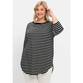 sheego Longshirt in schwarz-weiß | Gr.: 52/54