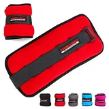 TrainHard 0.5 kg - 2 kg Gewichtsmanschetten für Hand - und Fußgelenke 2er Set - in 4 Varianten Gewichts and 5 Farben Laufgewichte (2 KG - Rot)