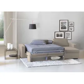 Talamo Italia Schlafsofa Alicya, Ecksofa, 100% Italy, Sofa mit Drehöffnung, mit Wendebehälter Halbinsel, mit Standard-armlehnen, Cm 280x95h90, Turteltaube - Grau