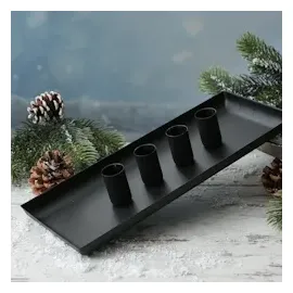 MARELIDA Stabkerzenhalter magnetisch Kerzenständer 29x12cm Kerzentablett Advent