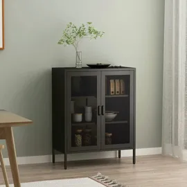 [en.casa] Sideboard Falköping 80 x 101,5 x 40 cm Schwarz