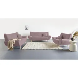 Home affaire Polstergarnitur »Basta«, (3 tlg.), Komfortable Wellenunterfederung Home affaire rosa