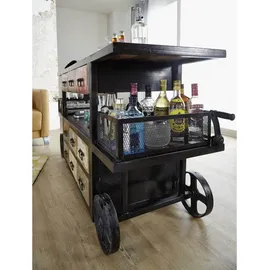 Massivmoebel24 Bar Altholz 168 x 56 x 85 cm Mehrfarbig