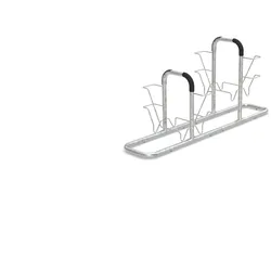 Fahrrad Anlehnbügel 6104 | beidseitig | Fahrradständer für 4 Fahrräder | erweiterbar, zur Freiaufstellung, stabile Stahlkonstruktion aus Rundrohr