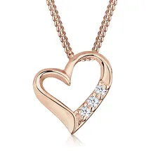 Elli DIAMONDS Halskette Damen Herz Anhänger mit Diamant 0,045 ct. 925 Sterling Silber Rosé vergoldet