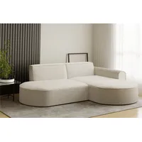 Fun Möbel Ecksofa Designersofa BONDY in Stoff Ascot Creme