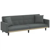 VidaXL Schlafsofa mit Kissen Dunkelgrau Stoff