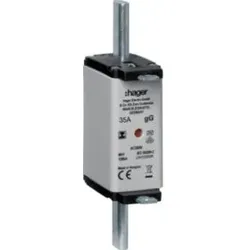 Hager LNH1035MK Sicherung NH1c gG AC500V 35A Kombikennmelder Grifflasche spannungsfrei