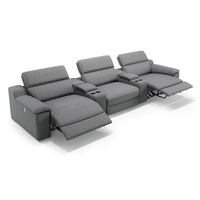 Kino Sofa MACELLO 3-Sitzer mit Mittelkonsolen - Grau