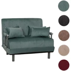 Mendler Schlafcouch Chenille 1-Sitzer Blau/Grün