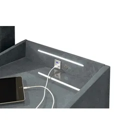 Sconto Nachtschrank Moon 47 x 46 x 61 cm Grau