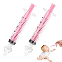 Clundoo Baby Nasendusche, 2 Stück Wiederverwendbare Nasenreiniger, Nasenspüler für Babys, Aus Silikon Sicherer und Komfortabel (Rosa)