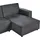 Beliani Eckcouch Stoff 3-Sitzer Grau