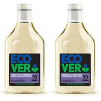 Ecover Bio Feinwaschmittel Schwarz & Dunkel, Lime & Lotos, Flüssigwaschmittel, Ecover Waschmittel für dunkle Wäsche, 22 Ladungen, 1L (Packung mit 2)