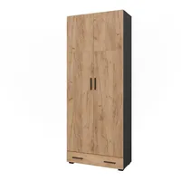 Vicco Mehrzweckschrank Frank, Anthrazit/Goldkraft Eiche, 80 x 201.2 cm