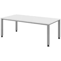 Bümö Schreibtisch Weiß, Nachbildung, Rechteckig, 200x74x100 cm, FSC Mix,