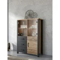Home Affaire Vitrine »Olin«, Höhe 146 cm, schwarz