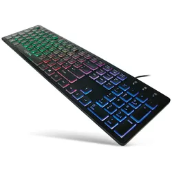 LOGILINK USB-Tastatur beleuchtet ID0138, schwarz