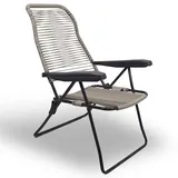 Stuhl Liegestühle Lipari Cordonata Liege IN PVC Grau Taupe