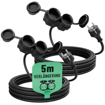 greate. 2fach Verlängerungskabel Outdoor 5m - 2er Pack
