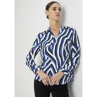 HECHTER PARIS Klassische Bluse mit elegantem V-Ausschnitt - NEUE KOLLEKTION Gr. 42, blau-schwarz, , 31842950-42