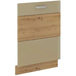 Frontblende vollintegrierten Geschirrspüler 60 Eiche Artisan + Cappuccino Glanz