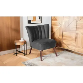 Max Winzer Sessel Alessandro Samtvelours 70 x 80 x 66 cm Schwarz