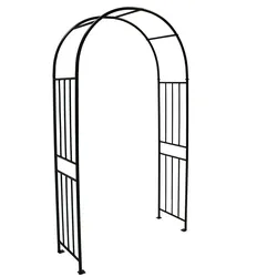 DEGAMO Rosenbogen VERSAILLES 220x120cm, Metall schwarz Hammerschlagoptik