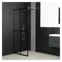 vidaXL Walk-In-Dusche 80 x 195 cm schwarz Sicherheitsglas