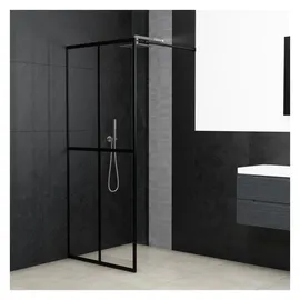 vidaXL Walk-In-Dusche 80 x 195 cm schwarz Sicherheitsglas