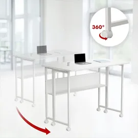 Maclean Brackets Maclean Klapptisch weiß fahrbar Platte 100x58cm max. 50kg MC-126 W - Weiß