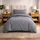 Komfortec Premium Unifarben Grau 135 x 200 cm + 40 x 80 cm