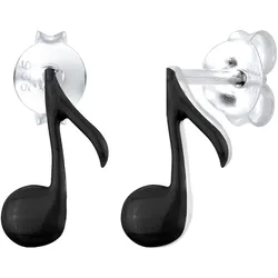 Elli Note Musiker Musik Musiknote Emaille Silber Schwarz Damen 