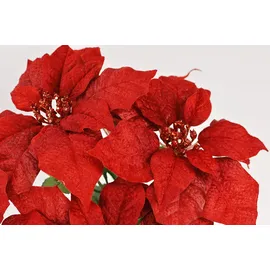 I.GE.A. Kunstblumenstrauß I.GE.A. "Bouquet Poinsettia", rot, B:35cm H:50cm L:35cm, Polyester, Kunstpflanzen, Weihnachtsstern Christstern Weihnachtsdeko Kunstblume Weihnachtsblume