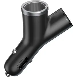 Baseus Y-Typ KFZ-Ladegerät Dual USB Zigarettenanzünder 3,1 A Schwarz