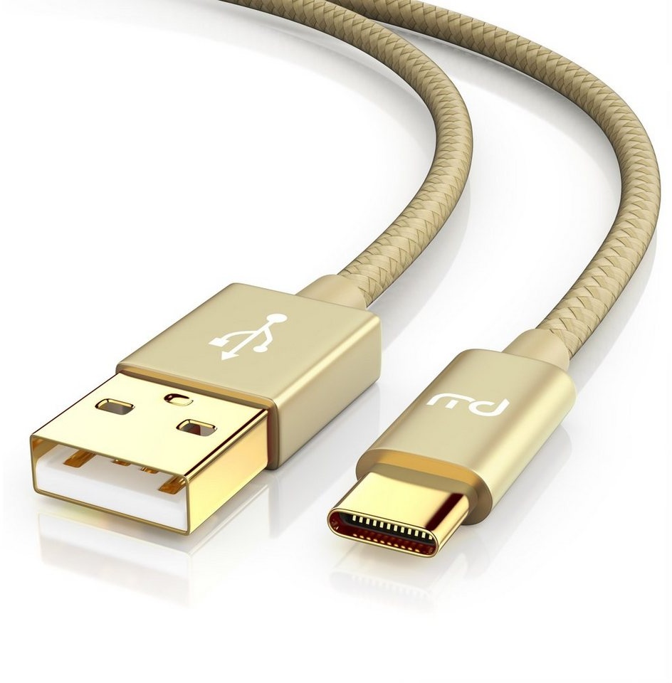 Primewire USB-Kabel, 3.1, USB-C, USB 3.0 Typ A (100 cm), Ladekabel, Datenkabel, Adapterkabel für Smartphone & Tablet - 1m goldfarben
