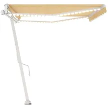 vidaXL Markise Automatisch mit LED & Windsensor 500x300 cm Gelb/Weiß