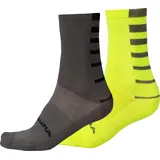 Endura Coolmax Stripe Tennissocken 2er Pack Neon-Gelb 37-42