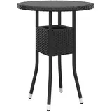 vidaXL Gartentisch Ø 60 x 75 cm Schwarz