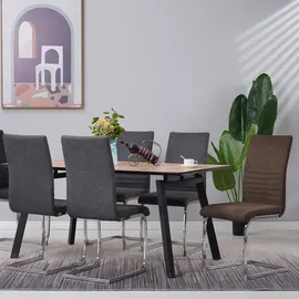 Albatros Freischwinger Stühle 4er Set Grau - Esszimmerstuhl Schwingstuhl mit modernem Design, Stoff-Bezug, dicke Polsterung - Küchenstuhl, Polsterstuhl, Esszimmer, Esstisch Stuhl