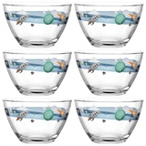 LEONARDO Bambini Avventura Schüssel-Set 6-teilig - Kinderschüssel mit Motiv aus Glas BAMBINI AVVENTURA, 12 cm Kalk-Natron-Glas, bunt