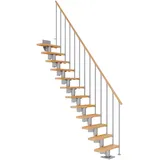 DOLLE Mittelholmtreppe Dublin buchenholz, 12 Stufen: bis 292cm Raumhöhe - grau