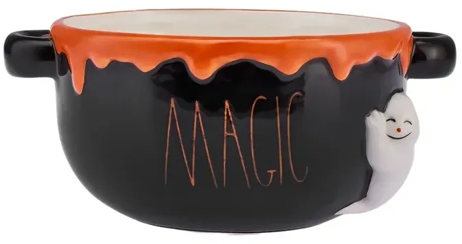 Karaca Halloween Magic Keramik Schüssel, 21cm, Orange Schwarz