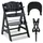 hauck 3-tlg. Alpha Plus Sparset - Hochstuhl + Essbrett Click Tray + Sitzkissen in Melange Charcoal - Black