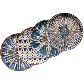 Mäser Iberico Blue Platzteller rund Blau/Weiß 4er Set