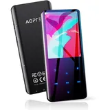 AGPTEK 64GB MP3 Player Bluetooth 5.3 mit 2,4 Zoll TFT Farbbildschirm, HiFi Musik mit Lautsprecher, Touch-Tasten, FM-Radio, E-Book, Aufnahme, Sleep Timer, Unterstützung bis zu 128 GB, Schwarz