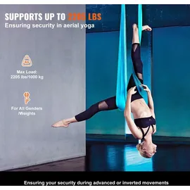 Vevor Aerial Yoga Hängematte Blau 5 x 2,8 m